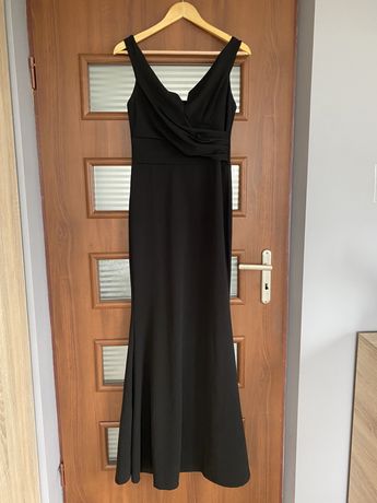 czarna długa sukienka suknia balowa maxi rybka nowa Wal G. rozmiar L