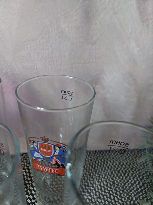 Zestaw 6 pokali szklanek vintage do piwa Żywiec nowe
