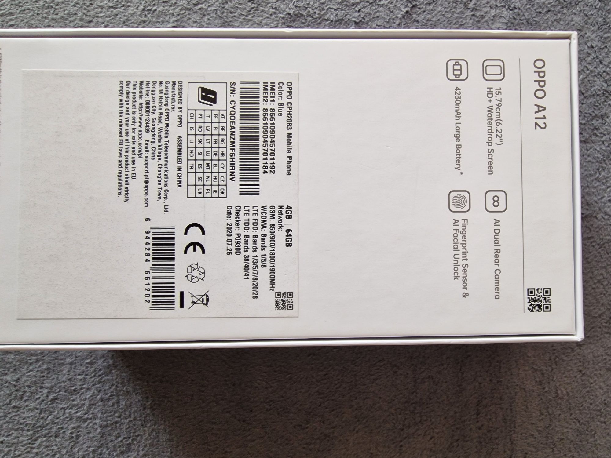 Oppo a12 4GB/64GB