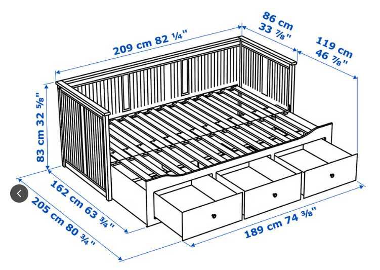 Cama HEMNES c/3 gavetas, branca, sem colchões