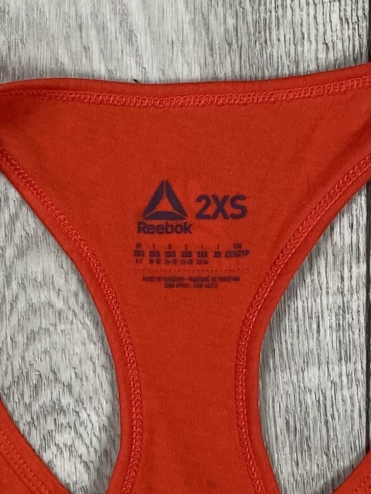 Reebok майка 2XS размер женская спортивная с лого оранжевая оригинал