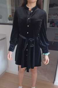Vestido Preto com botões prateados - Zara - XS