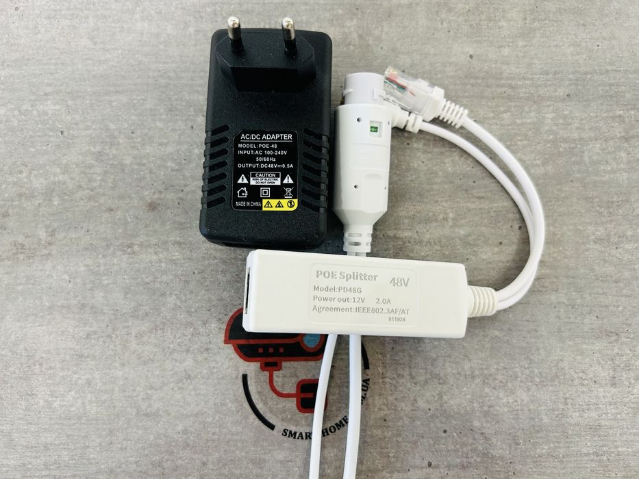PoE 48 12В инжектор сплиттер блок питания для камеры видеонаблюдения