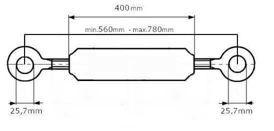 Łącznik górny cięgno 560-780mm kat.2 M36x3mm