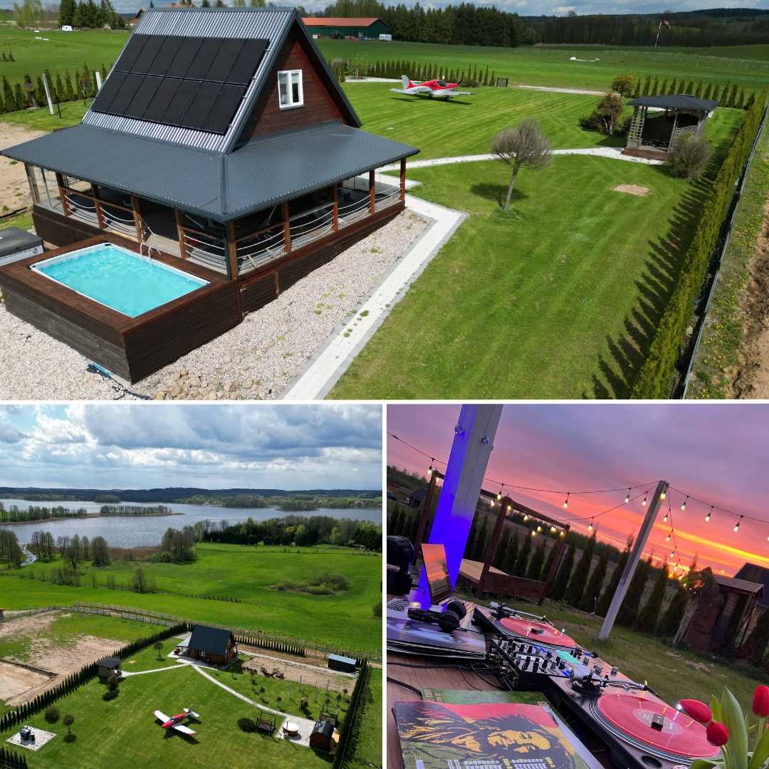 Domek z basenem – Mazury | Jacuzzi, sauna, jezioro – noclegi, wynajem