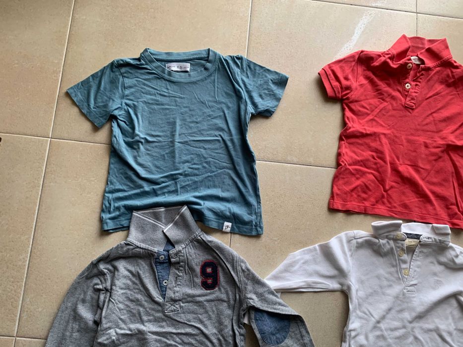 8x - Lote T-shirt | Polos - Tamanho: 4/5 anos - Excelente estado