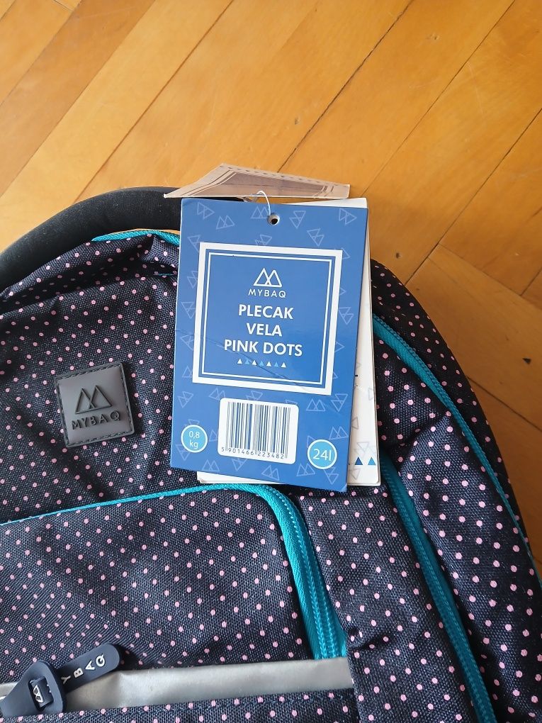 Plecak Vela Pink Dots Mybaq + dodatki