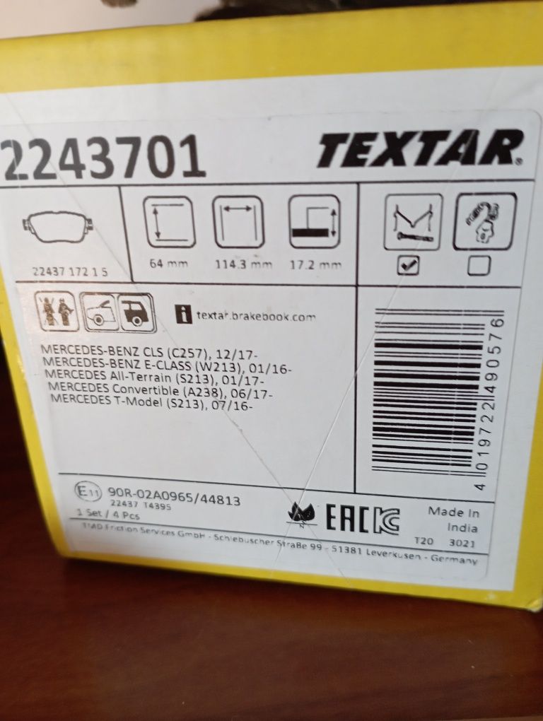 Pastilhas de travão frente e atrás