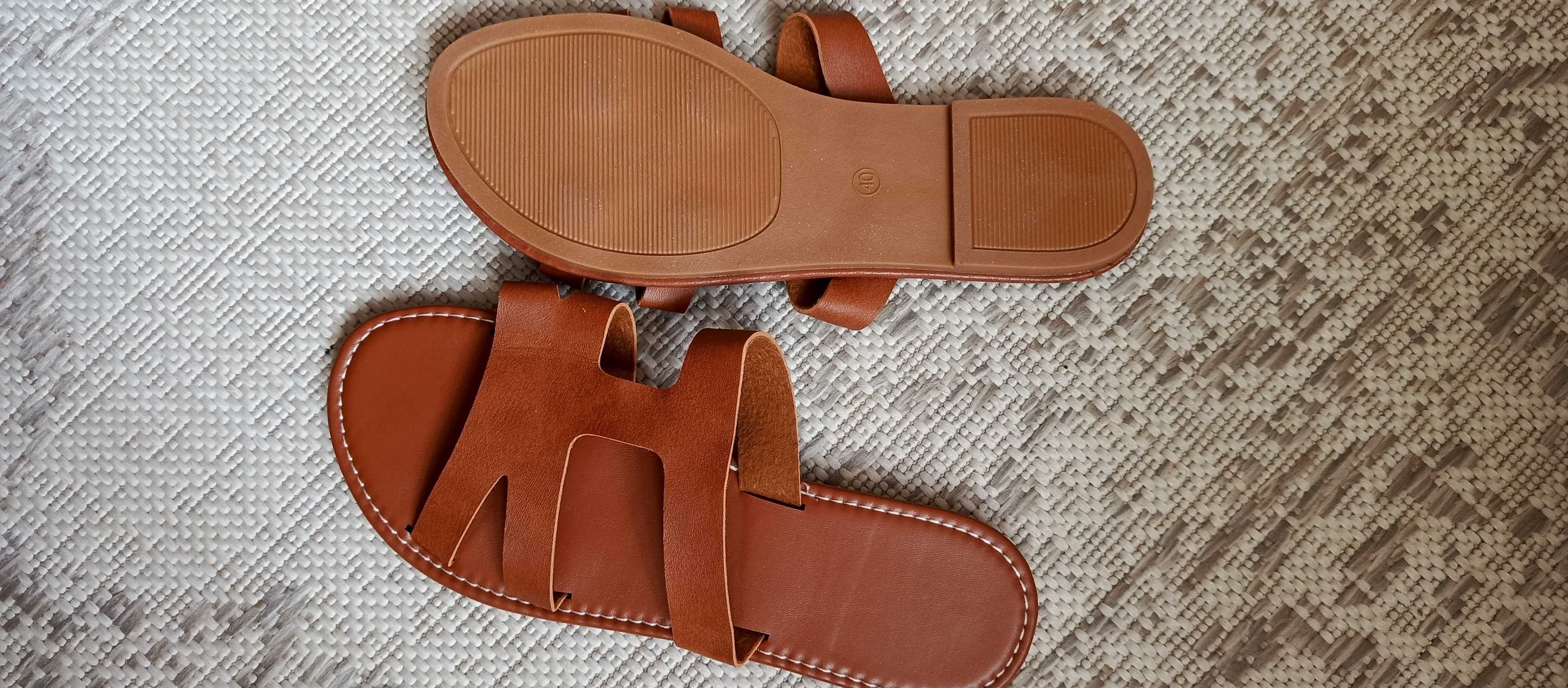 Klapki 39 camel nowe