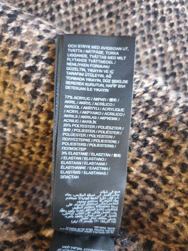 Kardigan, pantera, lekki płaszczyk L, długi sweter akrylowy