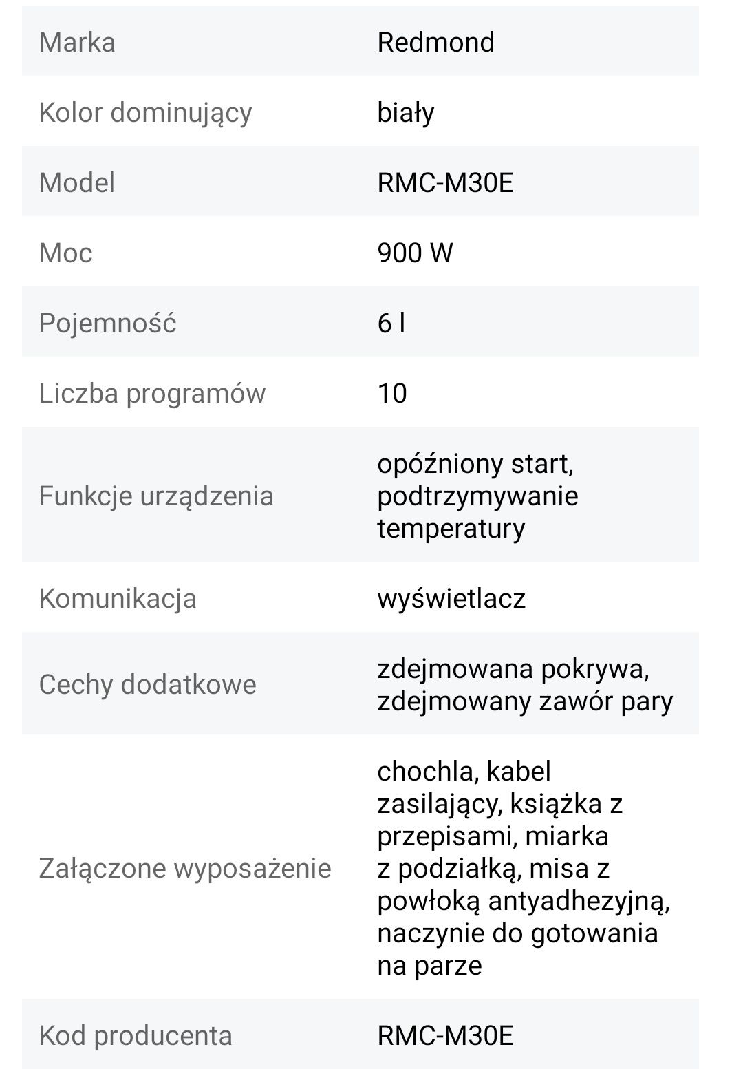 Multicooker Redmond rmc-M30