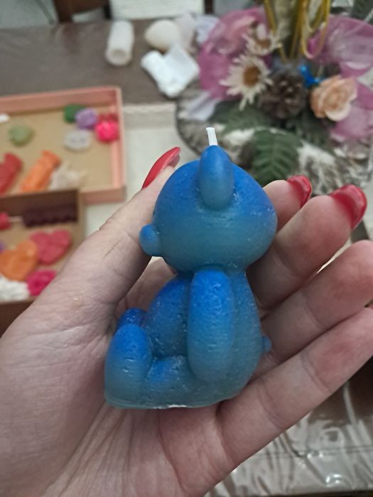 Vela ursinho azul claro