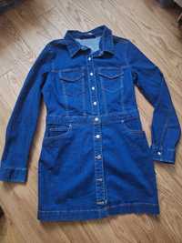 Jeansowa denim sukienka tunika szmizjerka L 40 Zara M 38