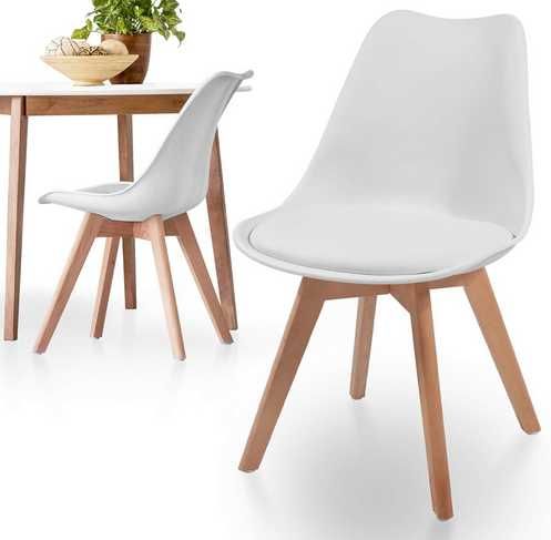 2 krzesła białe nowe