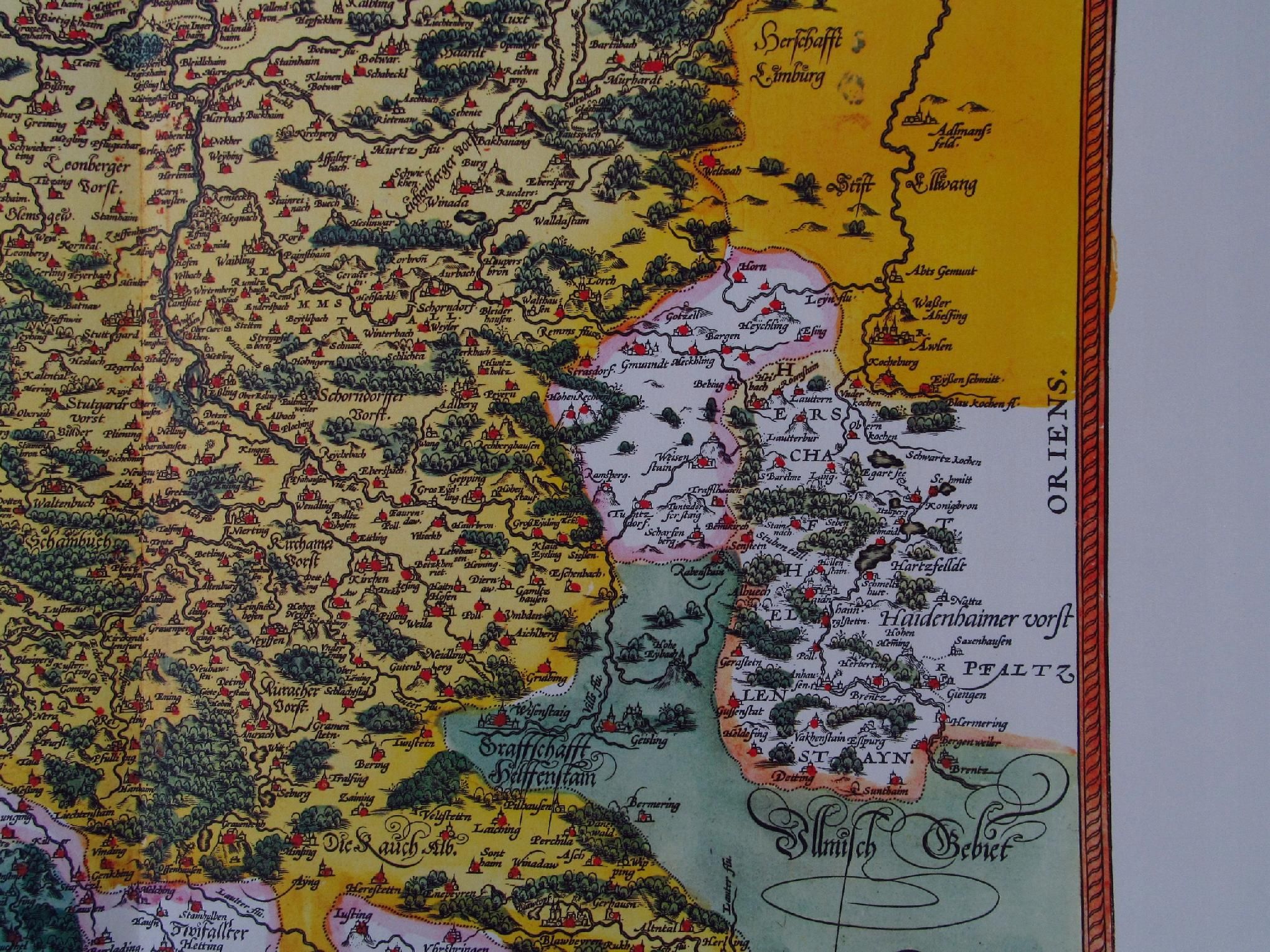 stara barwna mapa 1595r niemcy europa 47