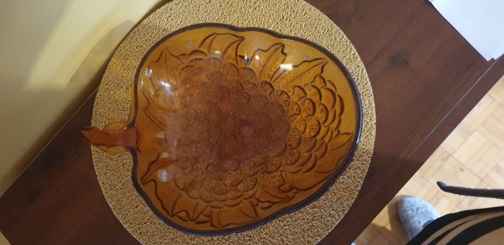 Patera-misa  Indiana Glass Amber