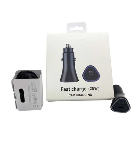 Szybka ładowarka samochodowa 25W USB typ C + kabel