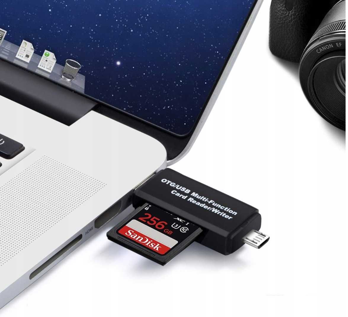 Czytnik kart pamięci 5 wejść 5w1 SD MicroSD USB TYP-C MicroUSB TF