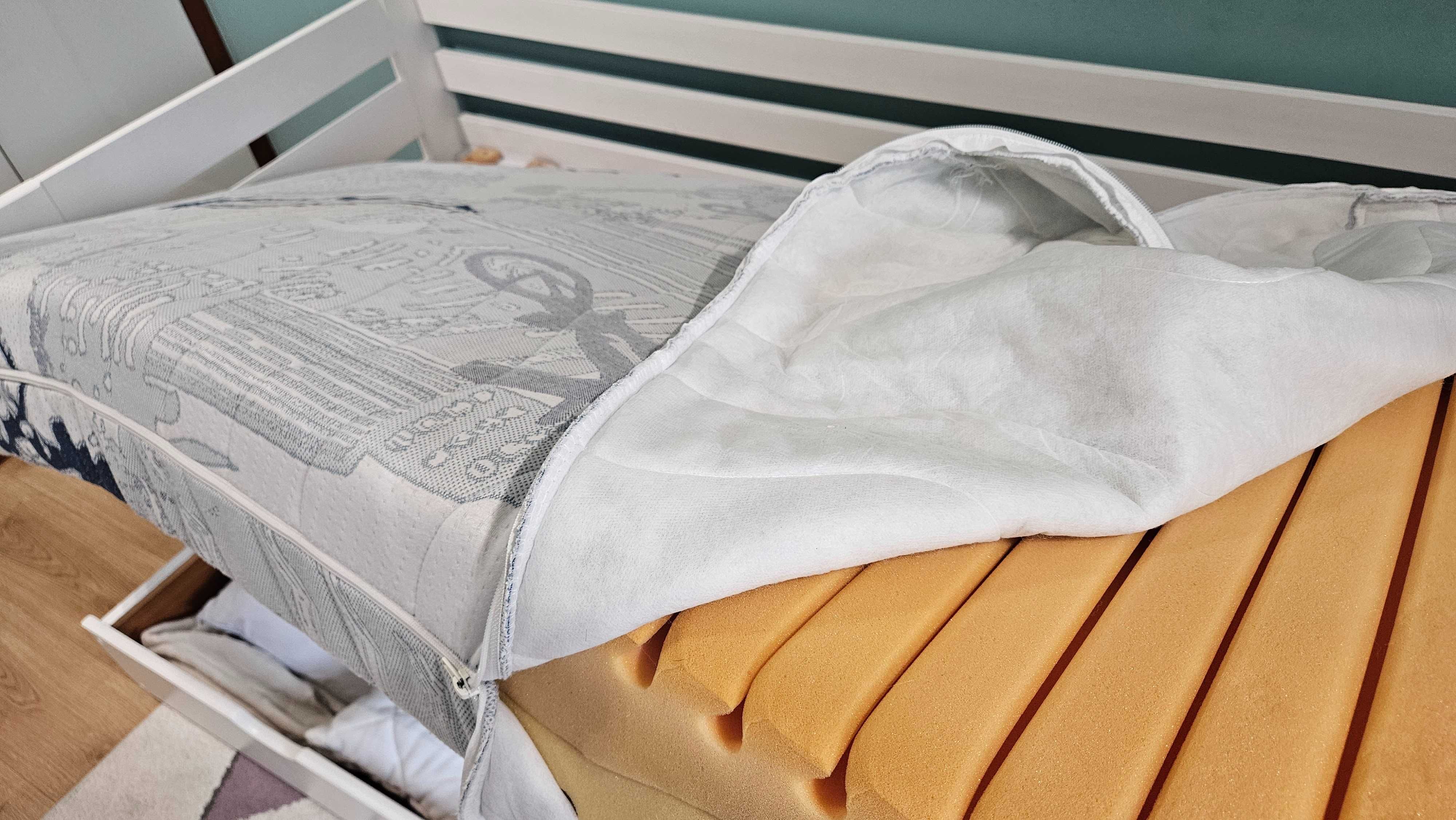 Łóżko podwójne z litego drewna 180x80 z szufladami + dobry materac.