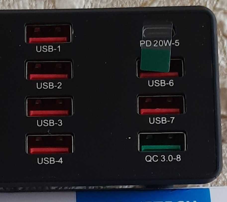 (НОВЫЙ) Зарядная станция Зарядное Адаптер питания 100W 8 Port USB