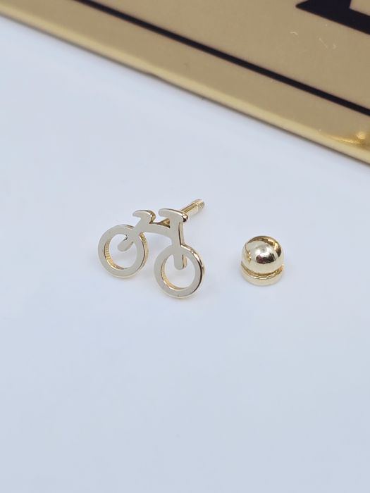 Złoty kolczyk piercing rower próba 585 14k