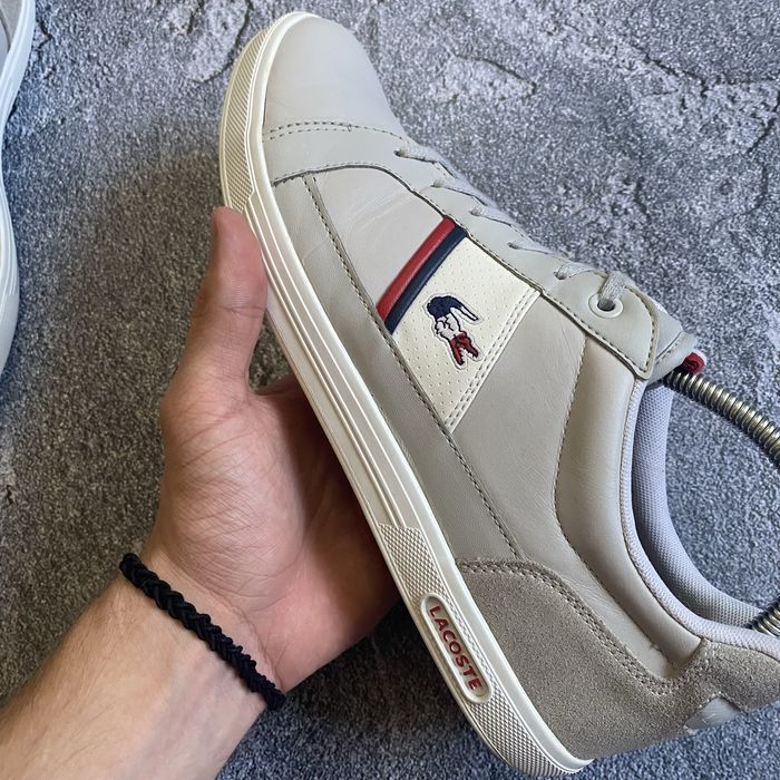 Кеди чоловічі від lacoste, сірі кеди-кросівки лакоста франція, vintage