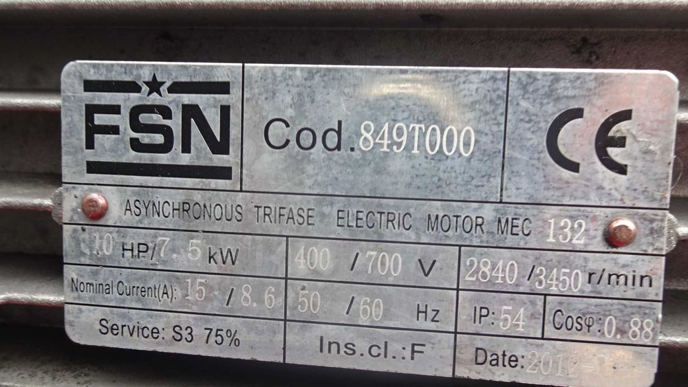 Kompresor Fini 11 Bar 7,5 kw 500l Cod849T000 BTTN905FN003 Sprężarka