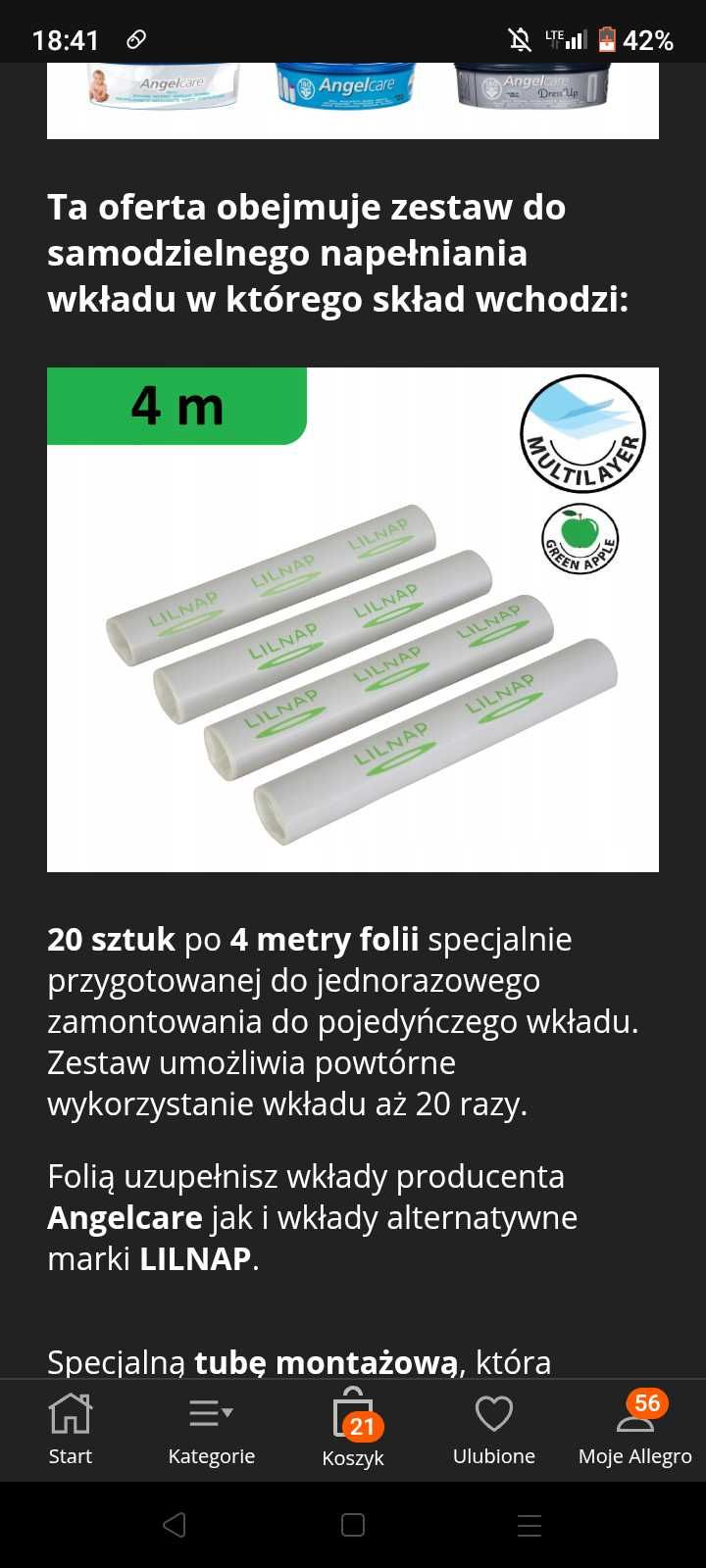Kosz na pieluchy Angelcare Deluxe plus worki