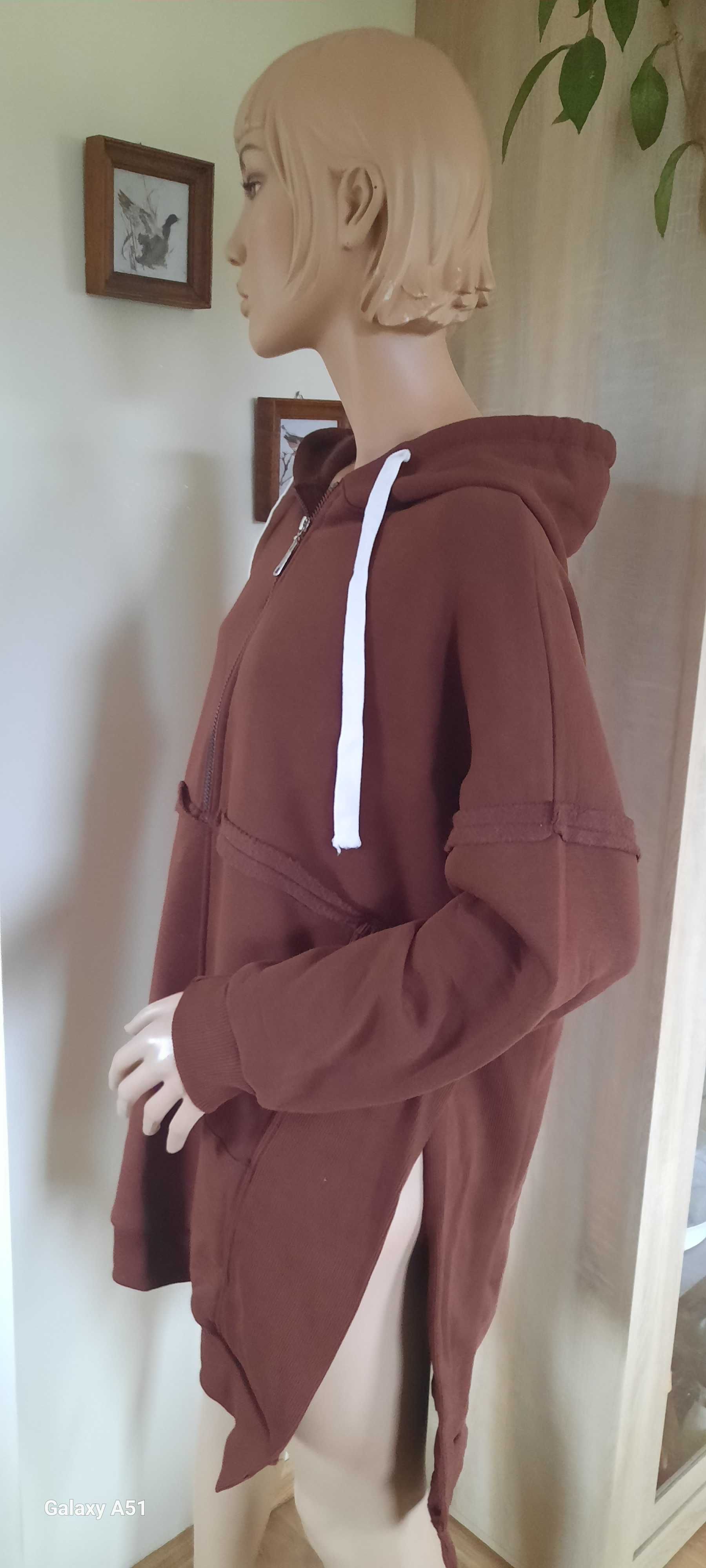 Bluza oversize rozcięcia po bokach kaptur