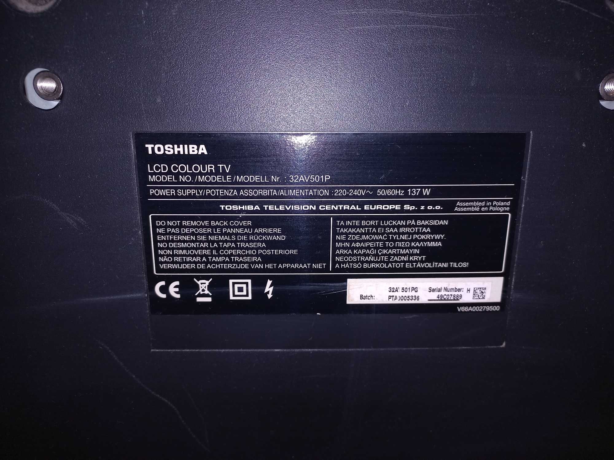 Prosty Telewizor LCD Toshiba Regza 32 cale model: 32AV501P
