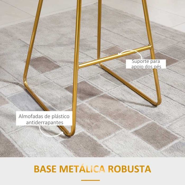 Conjunto de 2 Bancos Altos Dourados