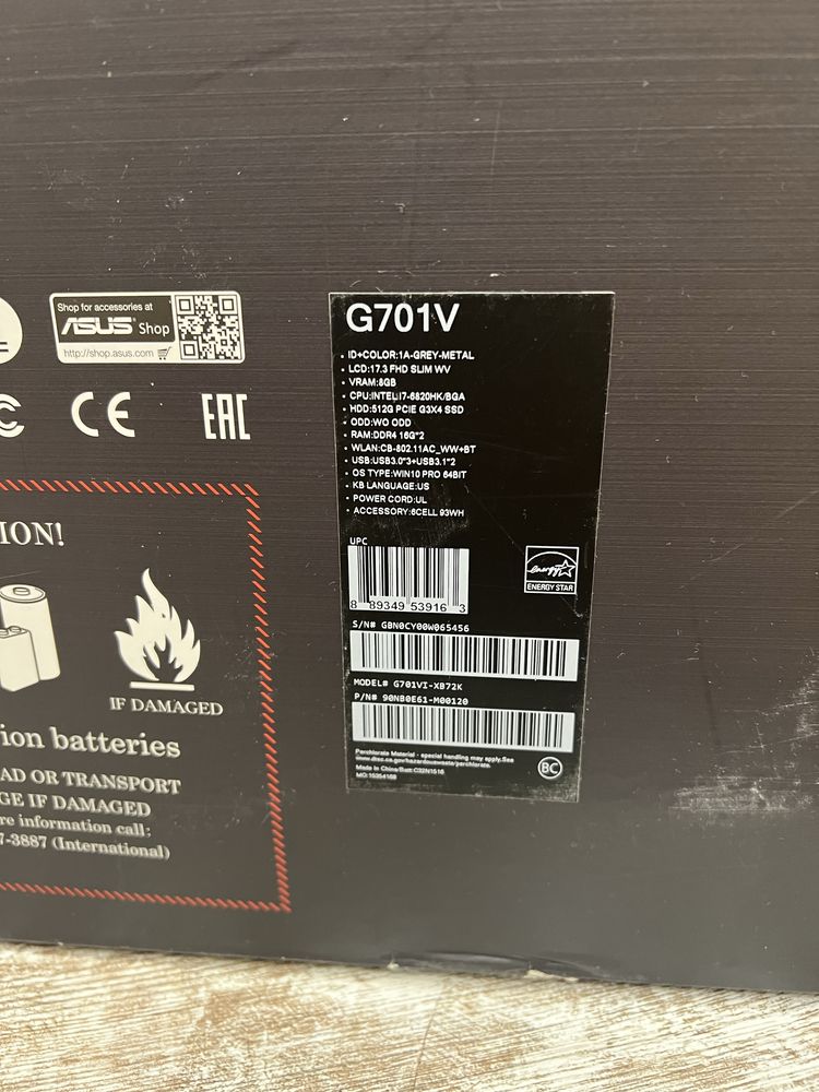 ASUS Gaming. G701v