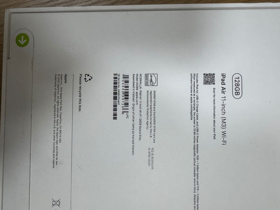 Apple iPad Air M3 Wi-Fi 128GB Space Grey MC9W4 новий