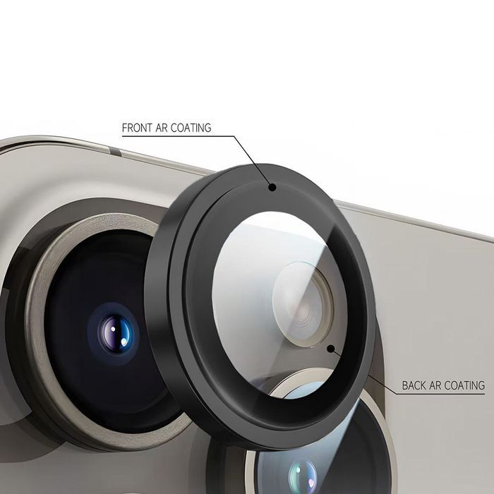 Hartowane szkło Tel Protect Titanium Lens iPhone 14/16e czarne (2 szt)