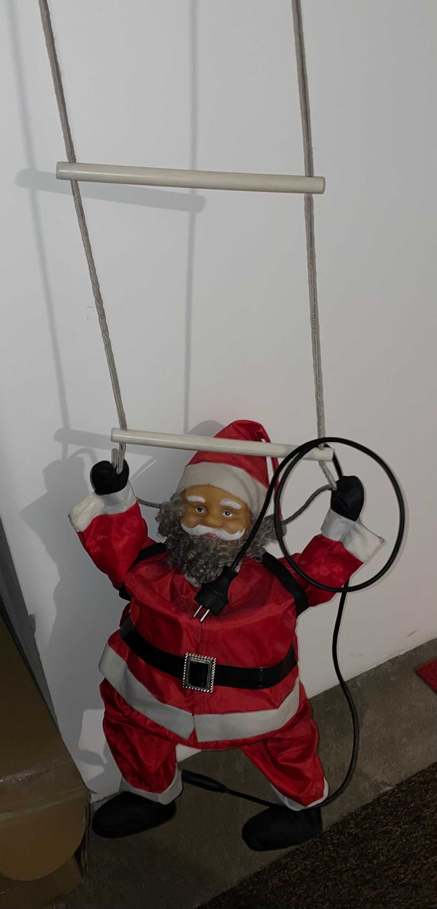 Świąteczny Mikołaj Podświetlany z Drabiną