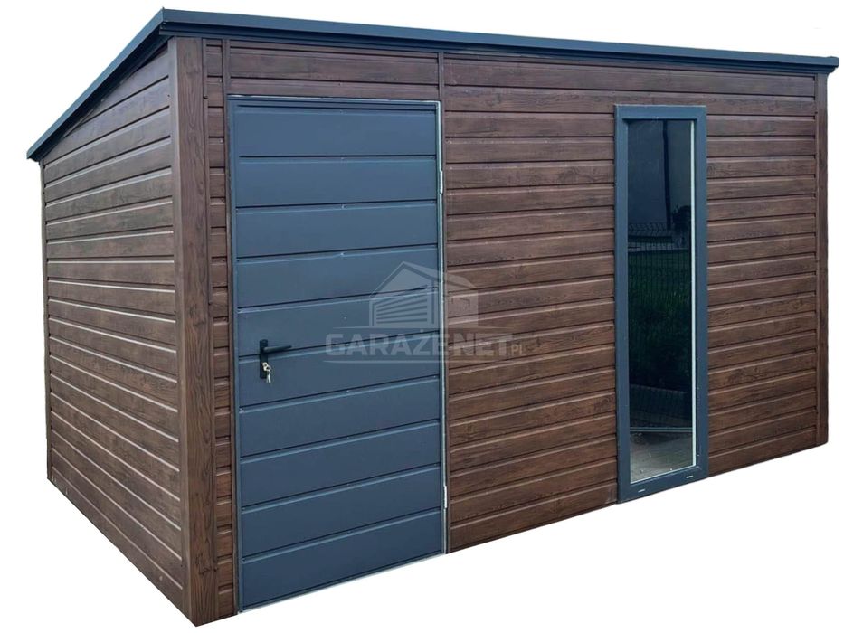 Schowek Domek Ogrodowy 3,5X2,5M Drewnopodobny Dach Spad W Tył Ts824