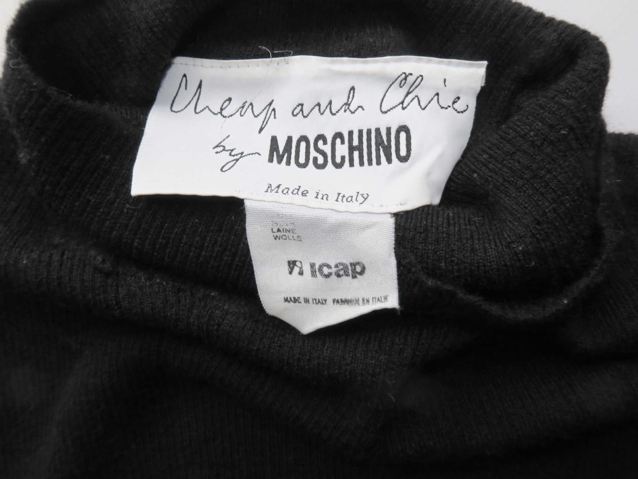 Moschino wełniany cienki golf damski L