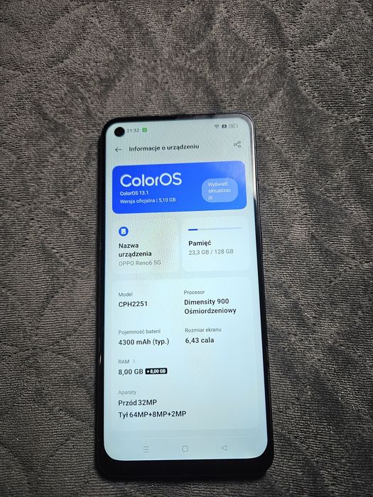Oppo Reno 6 5g telefon