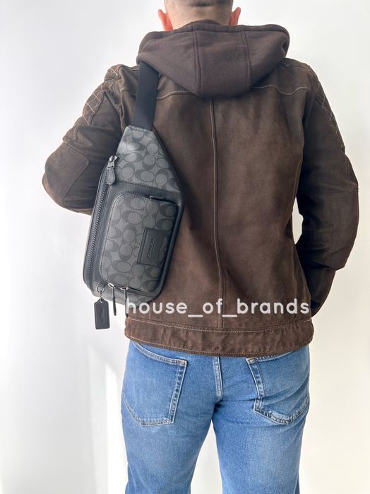 COACH Track Belt Bag Чоловіча шкіряна сумочка бананка мужская сумка