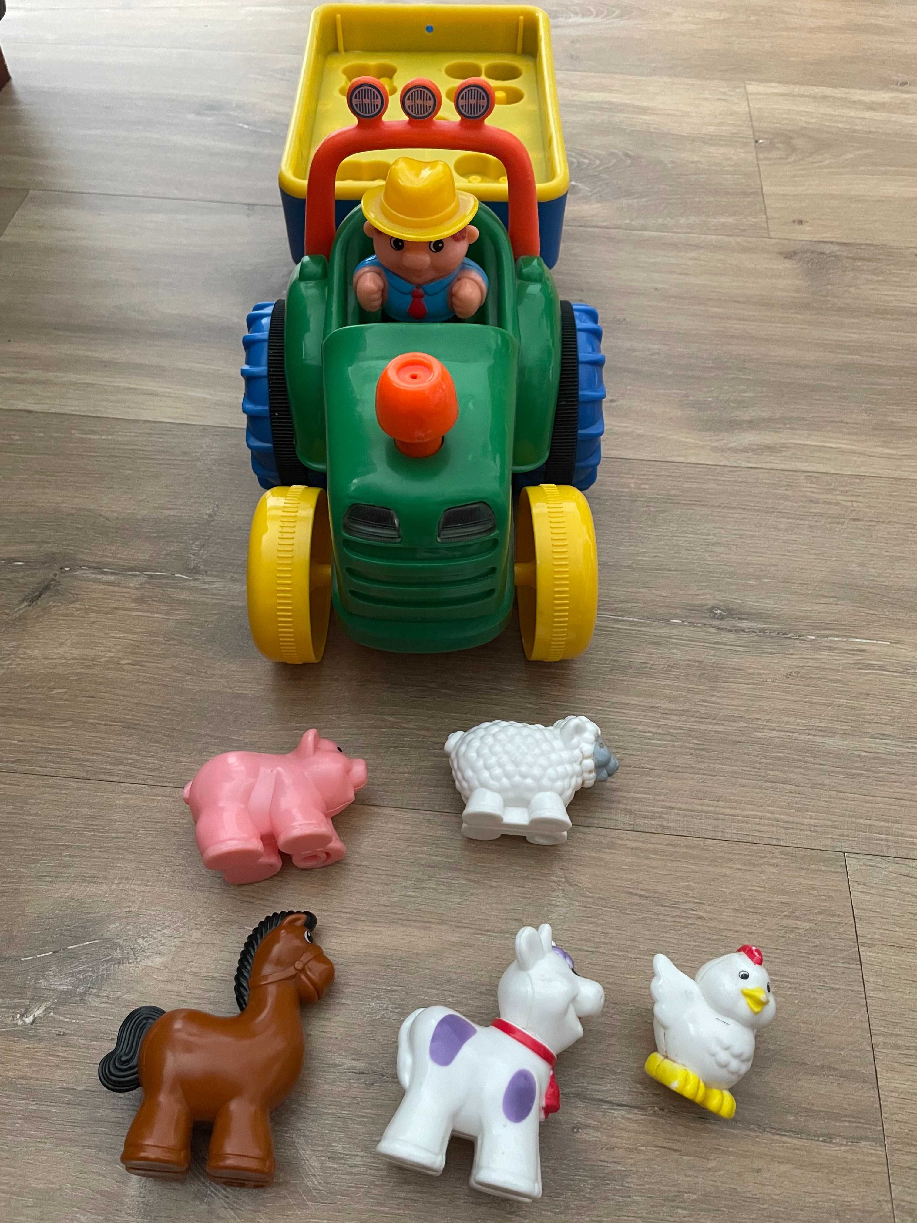 Traktor z przyczepa i zwierzakami - Pan Domelek