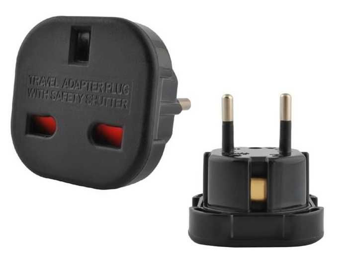 Adapter sieciowy 230V UK na EU Gniazdo Anglia - Wtyczka Europa