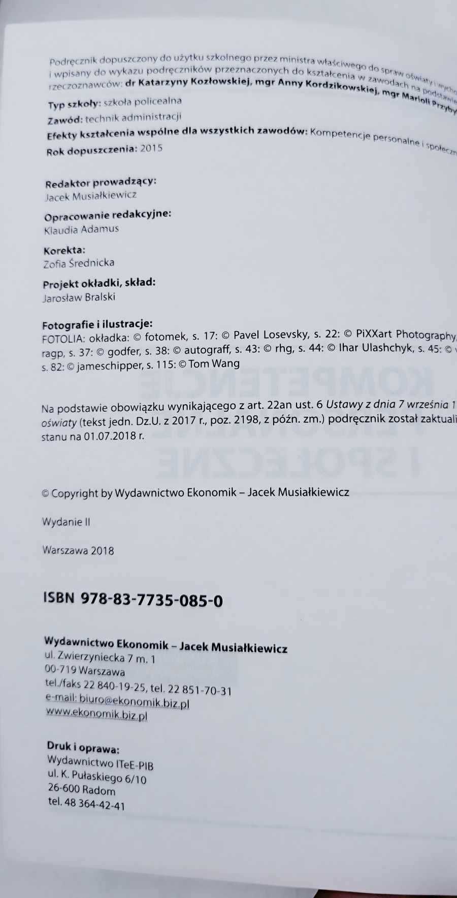 Kompetencje personalne i społeczne Podręcznik