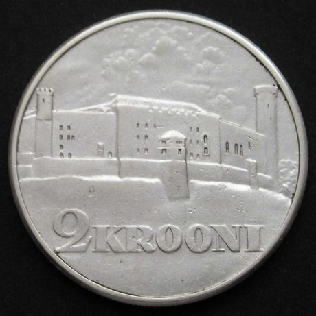 Estonia 2 korony 1930 - zamek Rewal - srebro