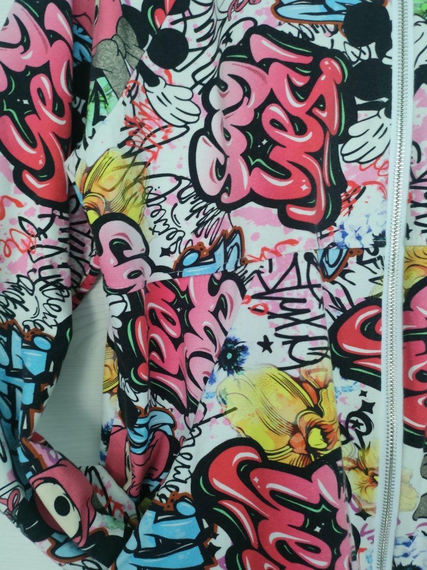 Bluza narzutka włoska print bajkowy