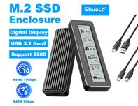 Внешний адаптер ShuoLe M.2 NVMe/NGFF 2280 SSD to USB 3.2 c экраном