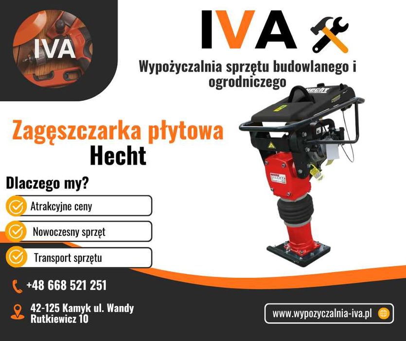 Wynajem ZAGĘSZCZARKA PŁYTOWA HECHT skoczek wypożyczalnia sprzętu