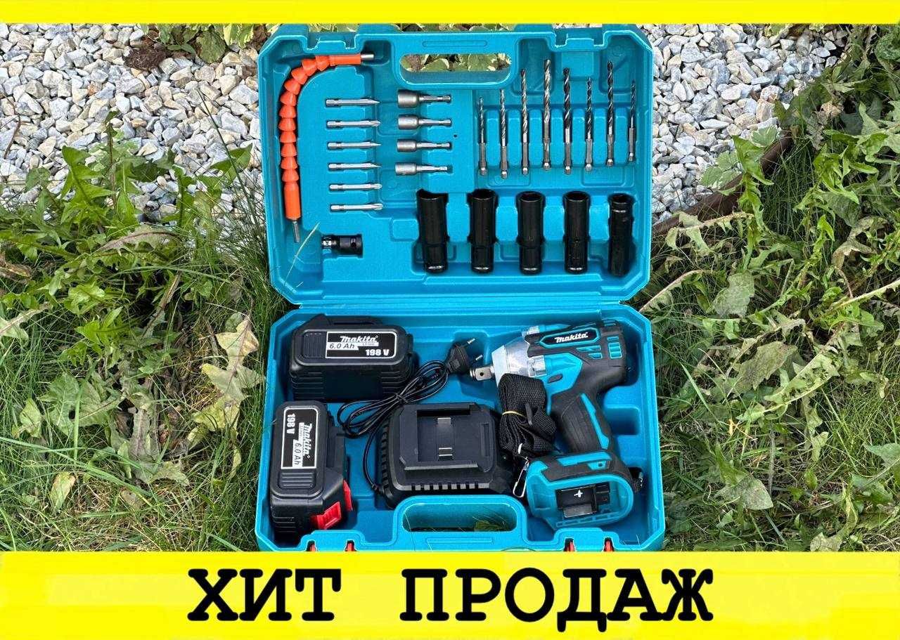 Гвинтоверт акумуляторний безщітковий Makita 198V 6Ah гайковерт макіта