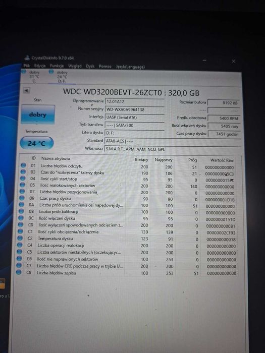dysk twardy 320gb 2,5 sprawny #c34