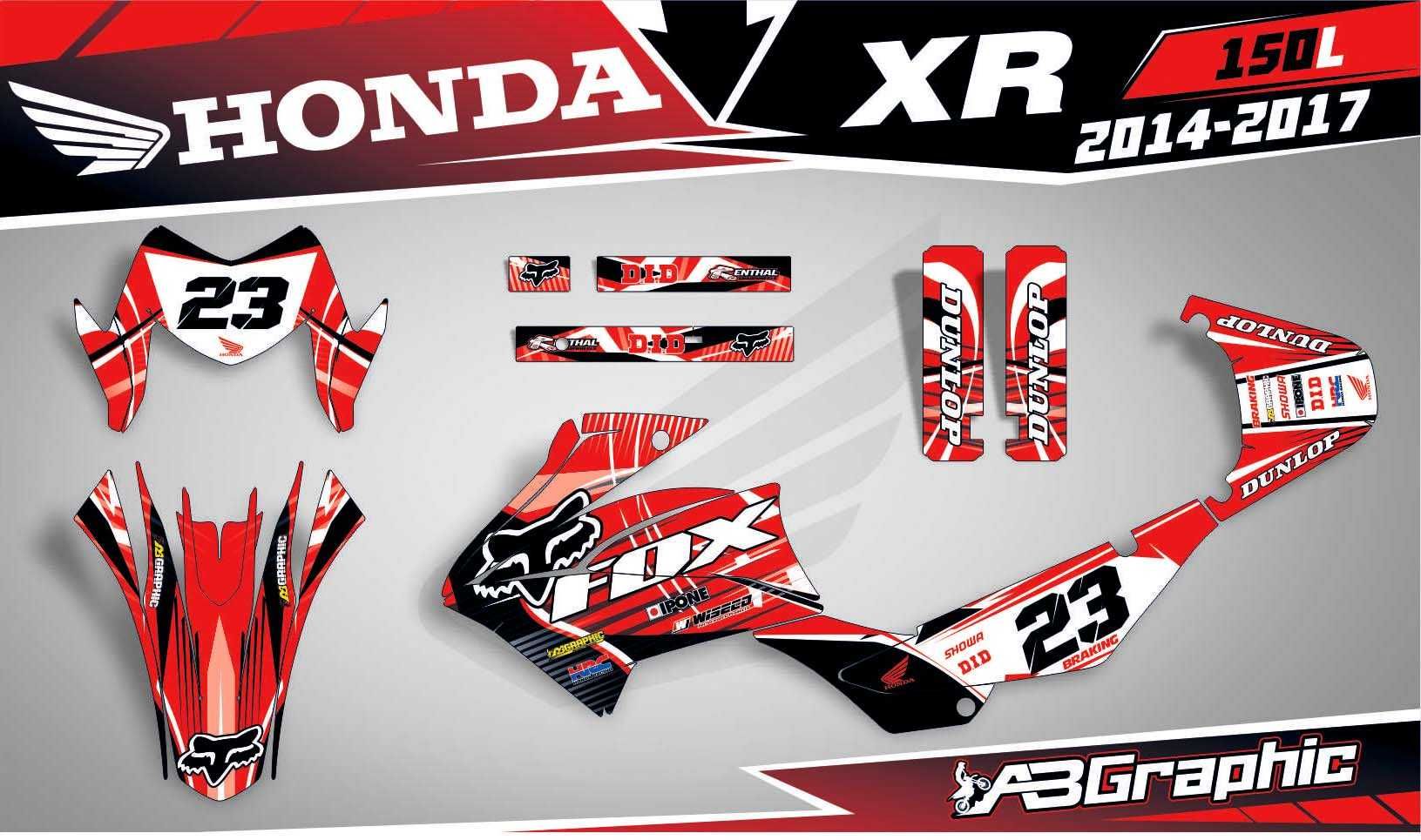 Наклейки Графіка на Мото Honda CR CRF XR FMX 85 125 150 250 450 650