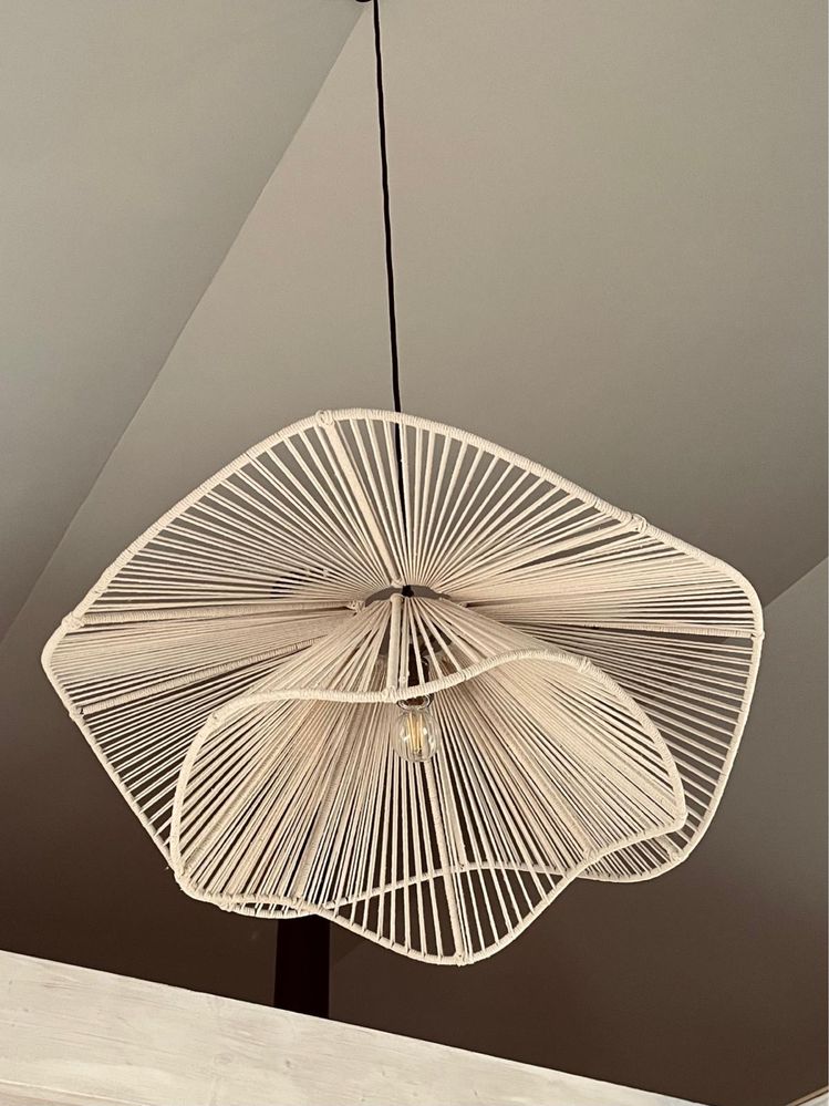 Lampy klosze ze sznurka jutowe boho rustykalne styl platfon led